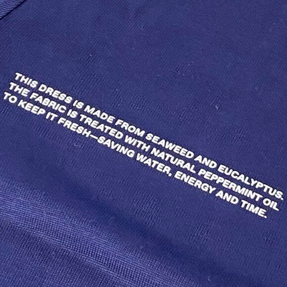 Pangaia Maxi Dress Blue Natural Organic Seacell Womens Size XXS Eco friendly - Picture 3 of 10